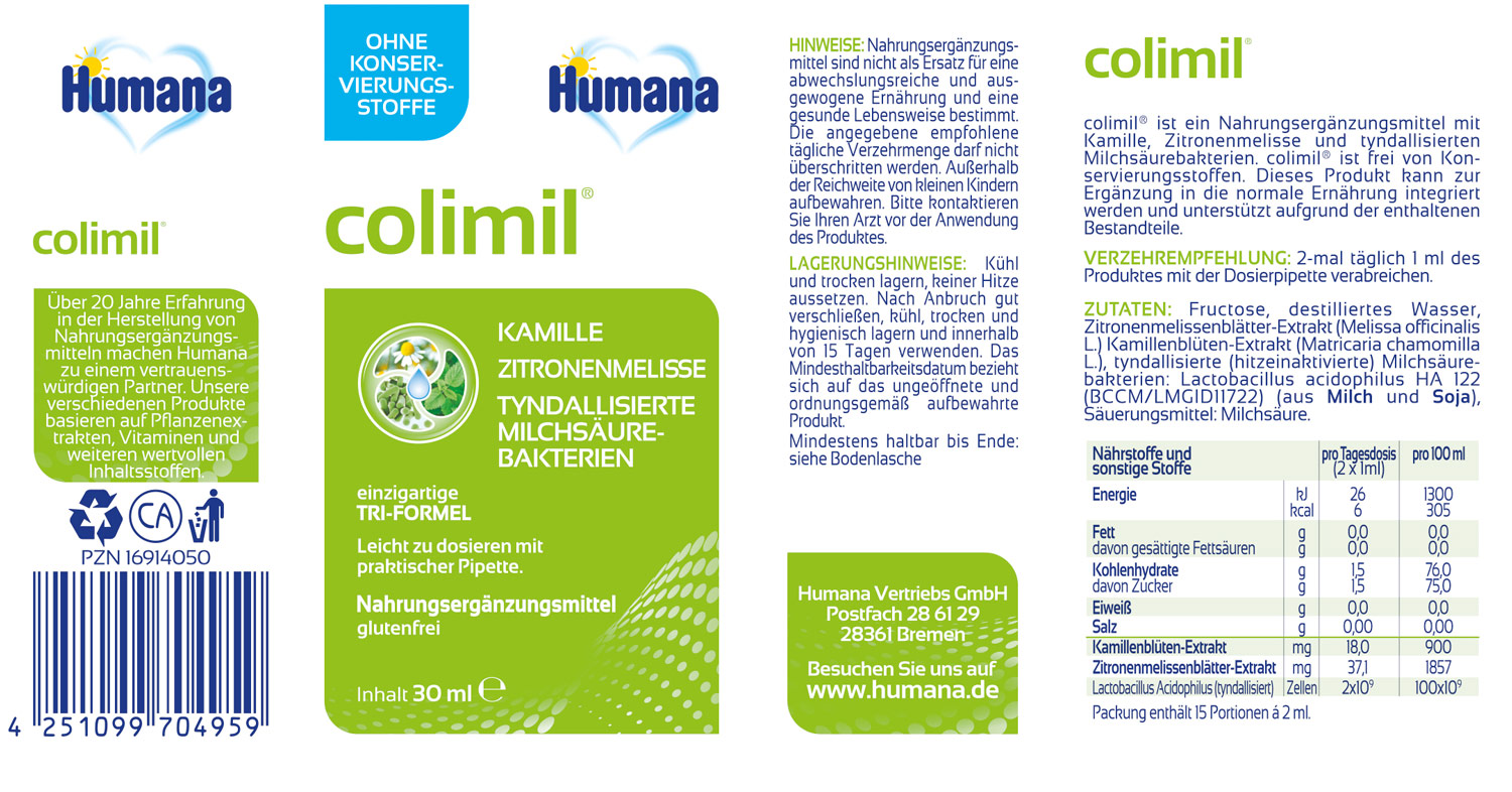 HUMANA colimil o.Konservierungsstoffe m.Dos.Pipet.