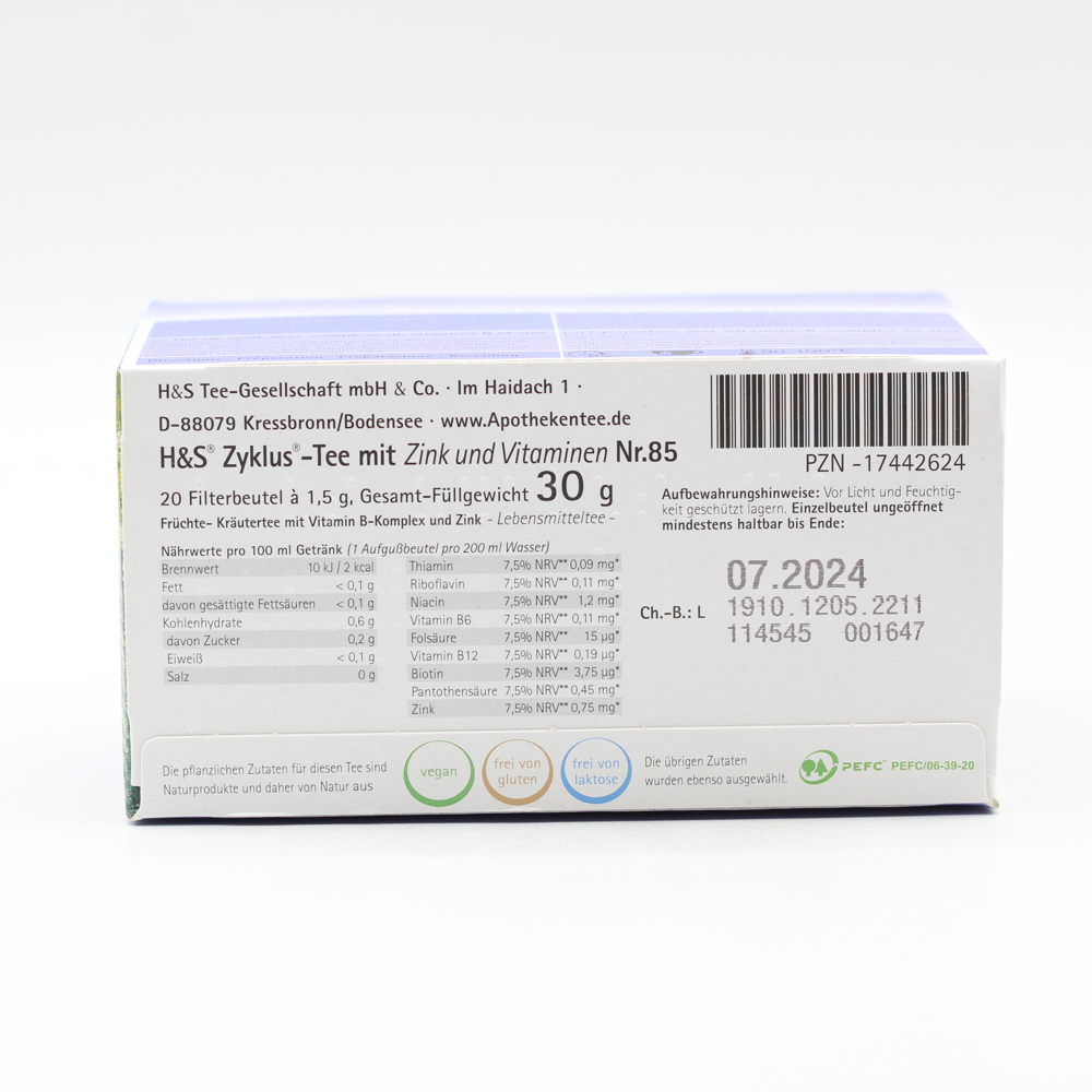 H&S Zyklus-Tee mit Zink und Vitaminen Filterbeutel