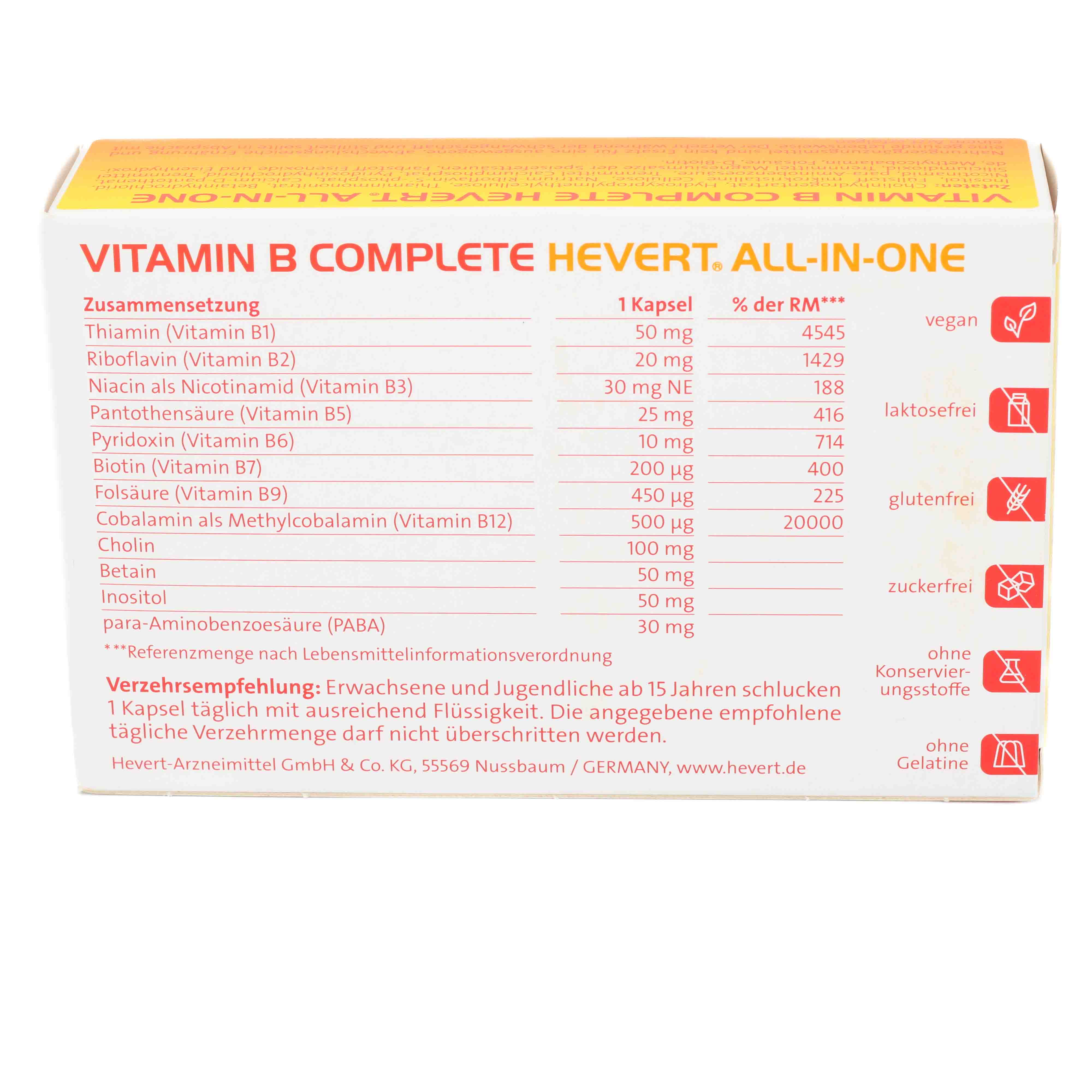 VITAMIN B COMPLETE Hevert all-in-one Kapseln