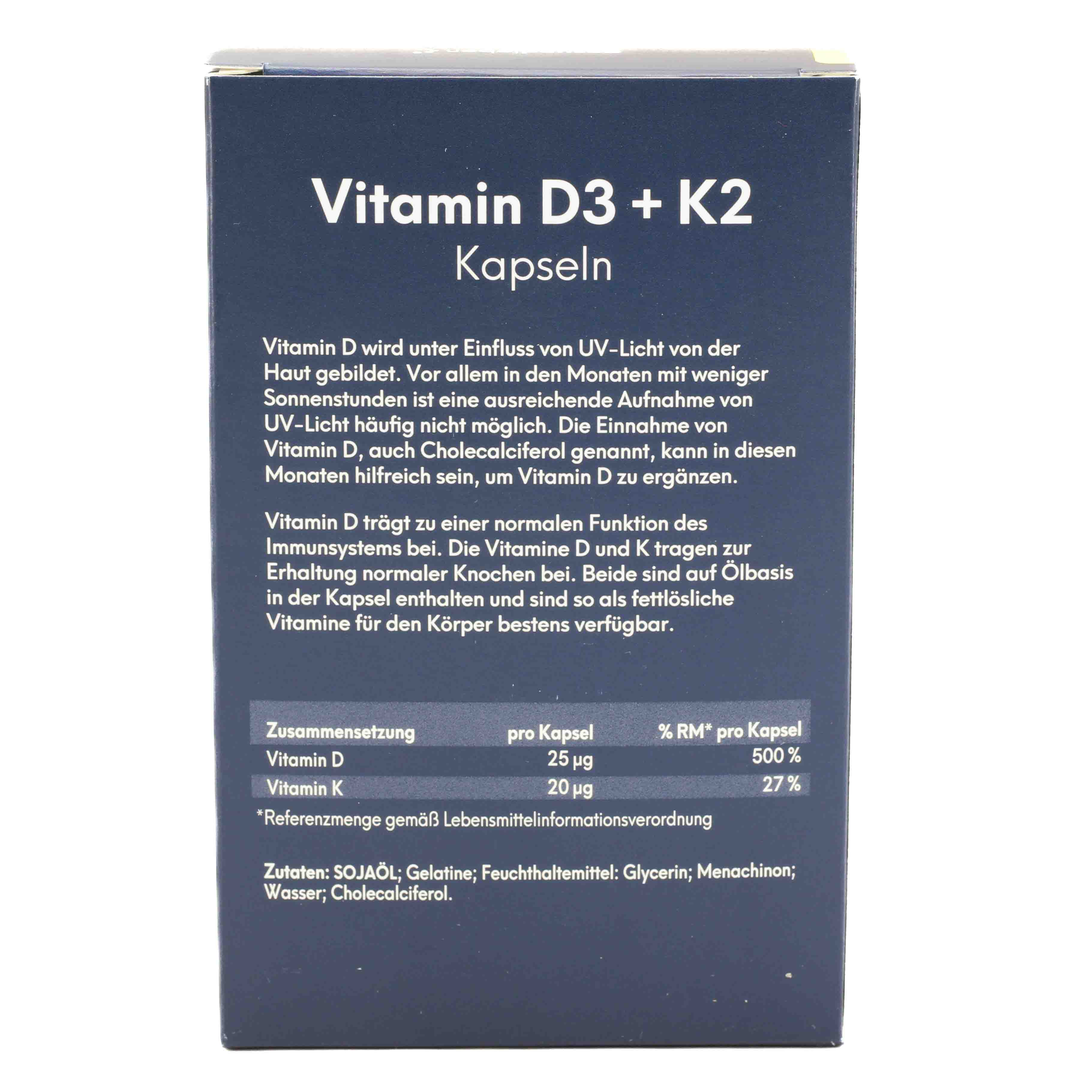 GESUND LEBEN Vitamin D3+K2 Weichkapseln