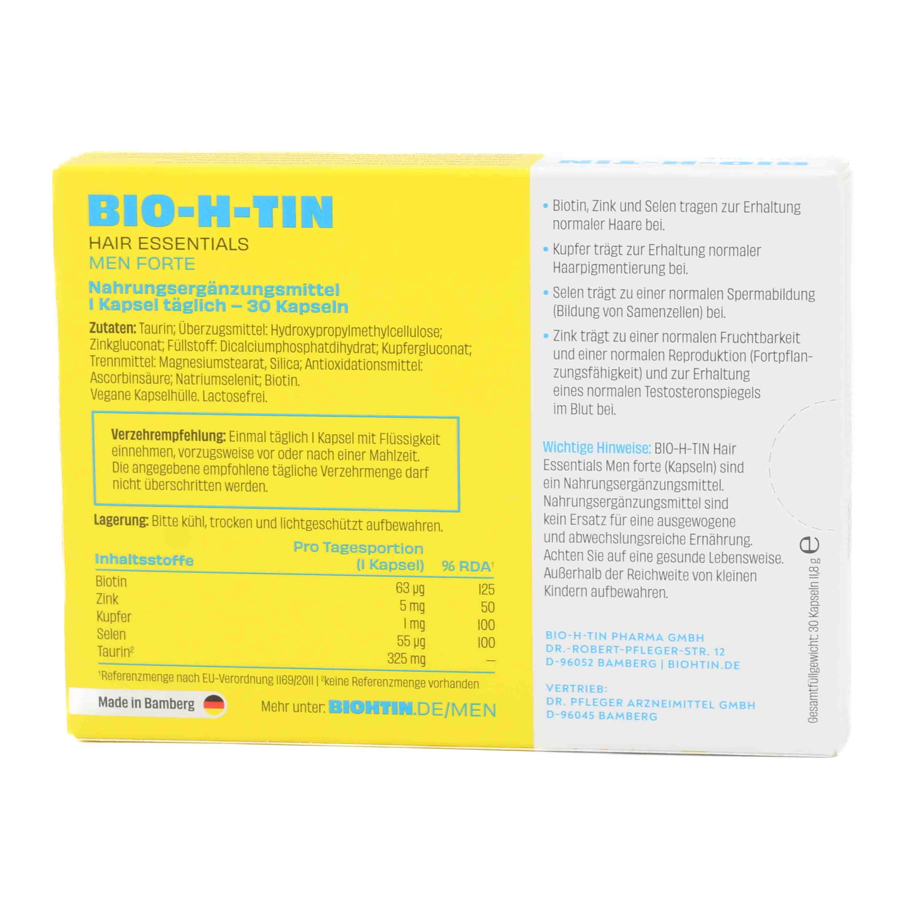 BIO-H-TIN Hair Essentials Men Forte Kapseln