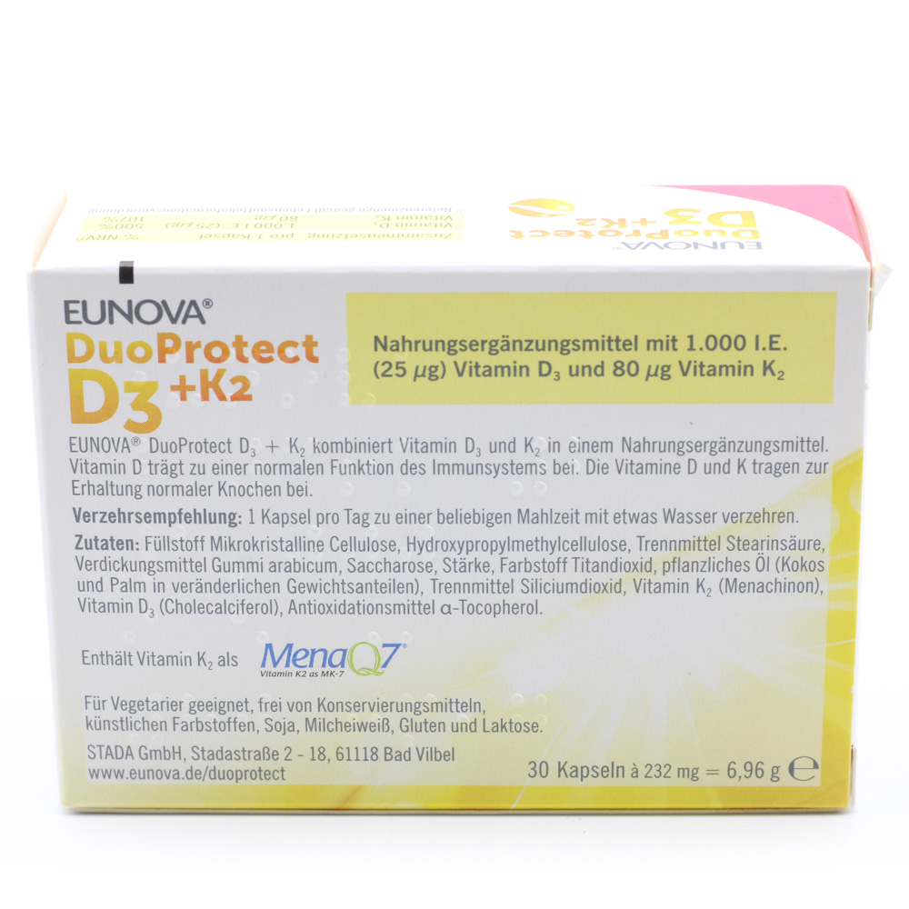 EUNOVA DuoProtect D3+K2 1000 I.E./80 μg Kapseln