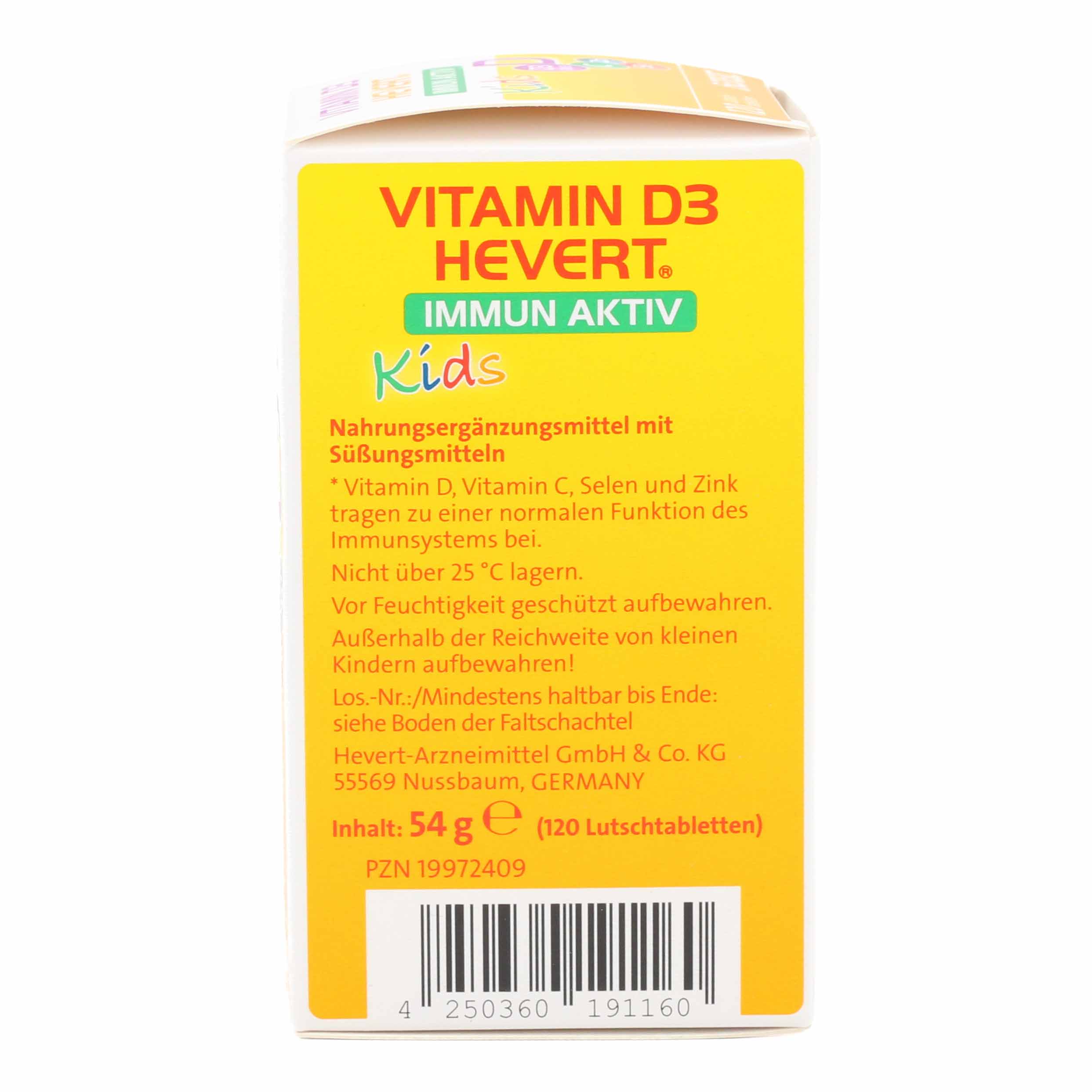 VITAMIN D3 HEVERT Immun Aktiv Kids Lutschtabletten