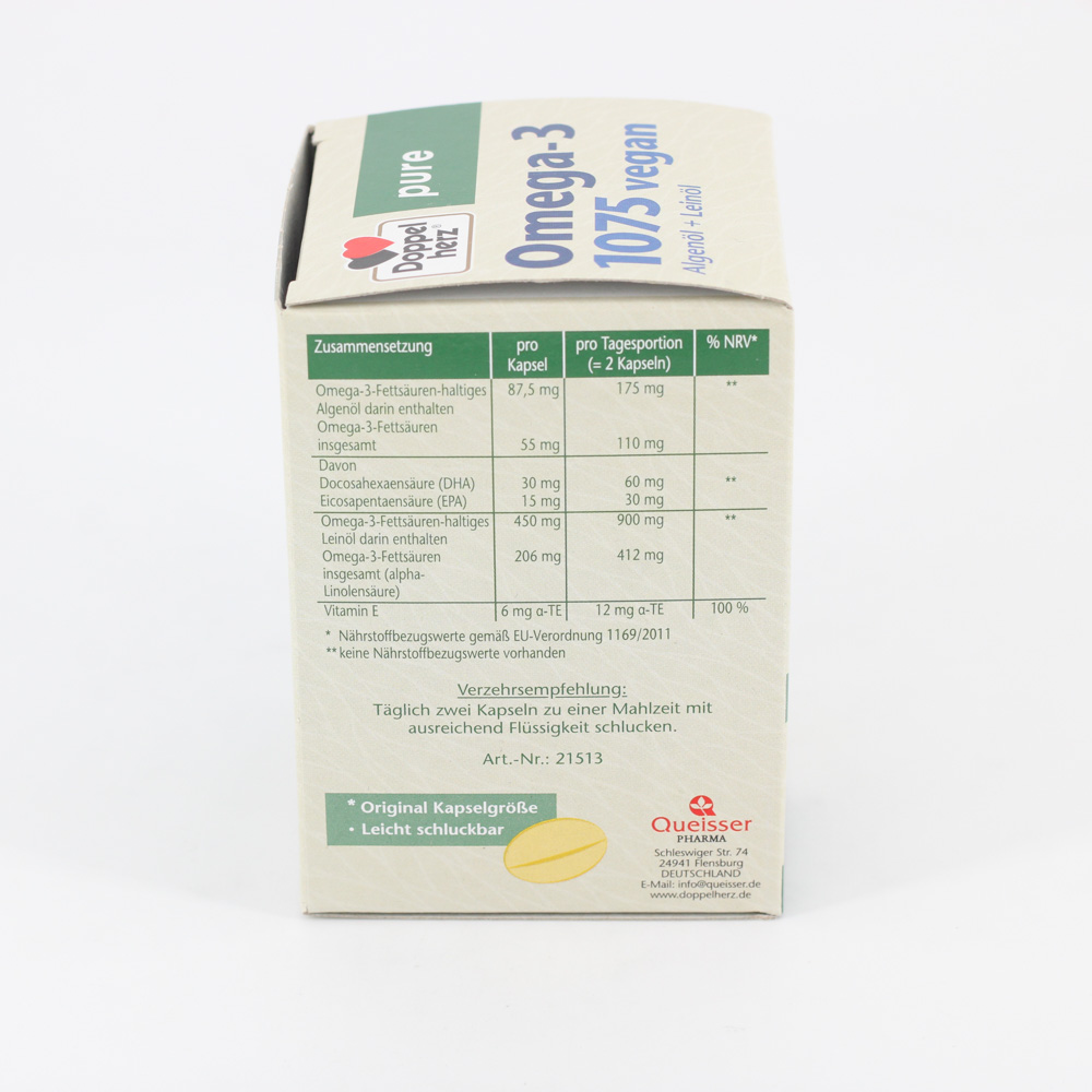 DOPPELHERZ Omega-3 1075 vegan pure Kapseln