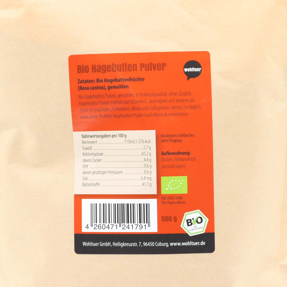 WOHLTUER Bio Hagebuttenpulver