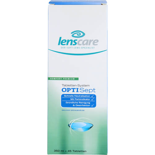 LENSCARE OptiSept Kombip.350 ml+45 Tabl.+1 Beh.
