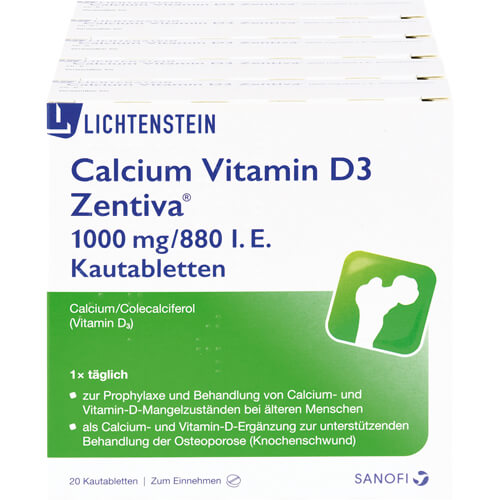 CALCIUM VITAMIN D3 Zentiva 1000 mg/880 I.E. Kautab