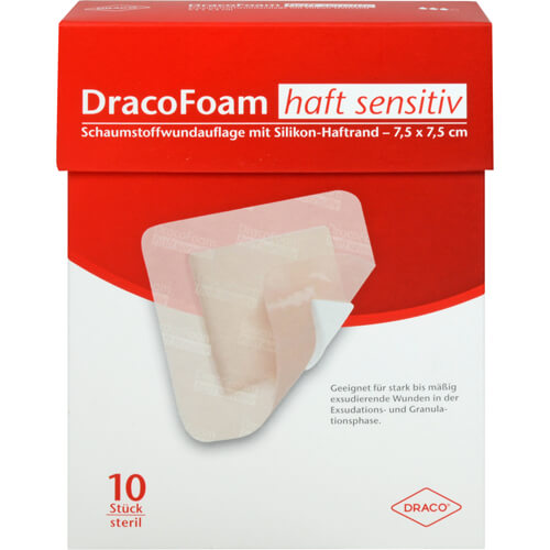 DRACOFOAM Haft sensitiv Schaumst.Wund.7,5x7,5 cm