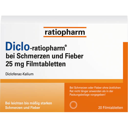 DICLO-RATIOPHARM bei Schmerzen u.Fieber 25 mg FTA