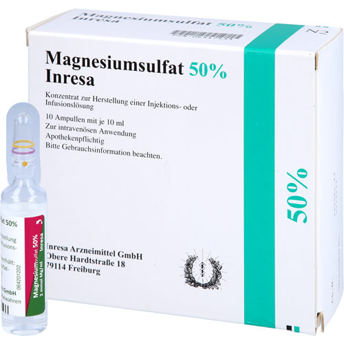 MAGNESIUMSULFAT 50% Inresa Konz.z.H.e.Inj.-/Inf.L.