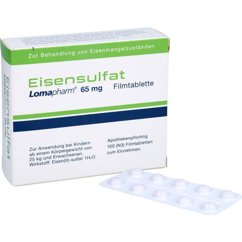 EISENSULFAT Lomapharm 65 mg überzogene Tab.