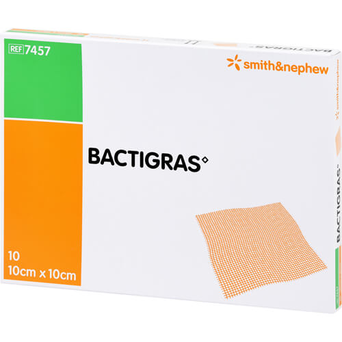 BACTIGRAS antiseptische Paraffingaze 10x10 cm