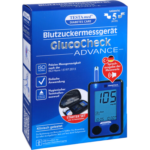 TESTAMED GlucoCheck Advance Star.-Kit mg/dl mmol/l