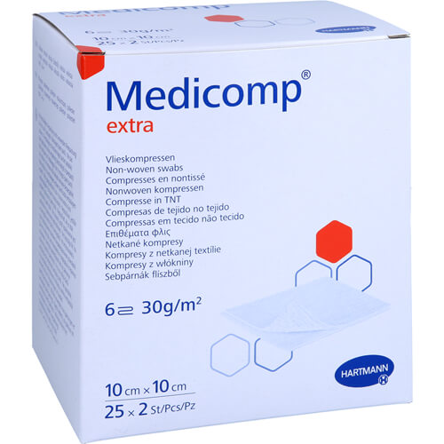 MEDICOMP extra Vlieskomp.steril 10x10 cm 6fach