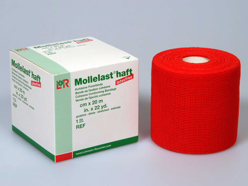 MOLLELAST haft Binden latexfrei 8 cmx20 m rot