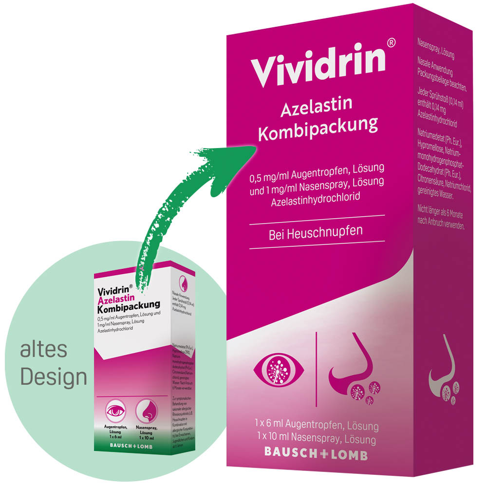 VIVIDRIN Azelastin Kombi.0,5 mg/ml ATR+1 mg/ml NAS