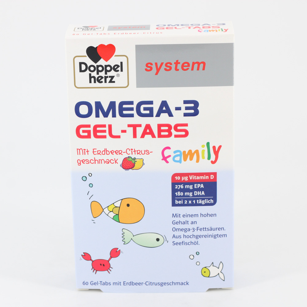 DOPPELHERZ Omega-3 Gel-Tabs family Erdb.Cit.system