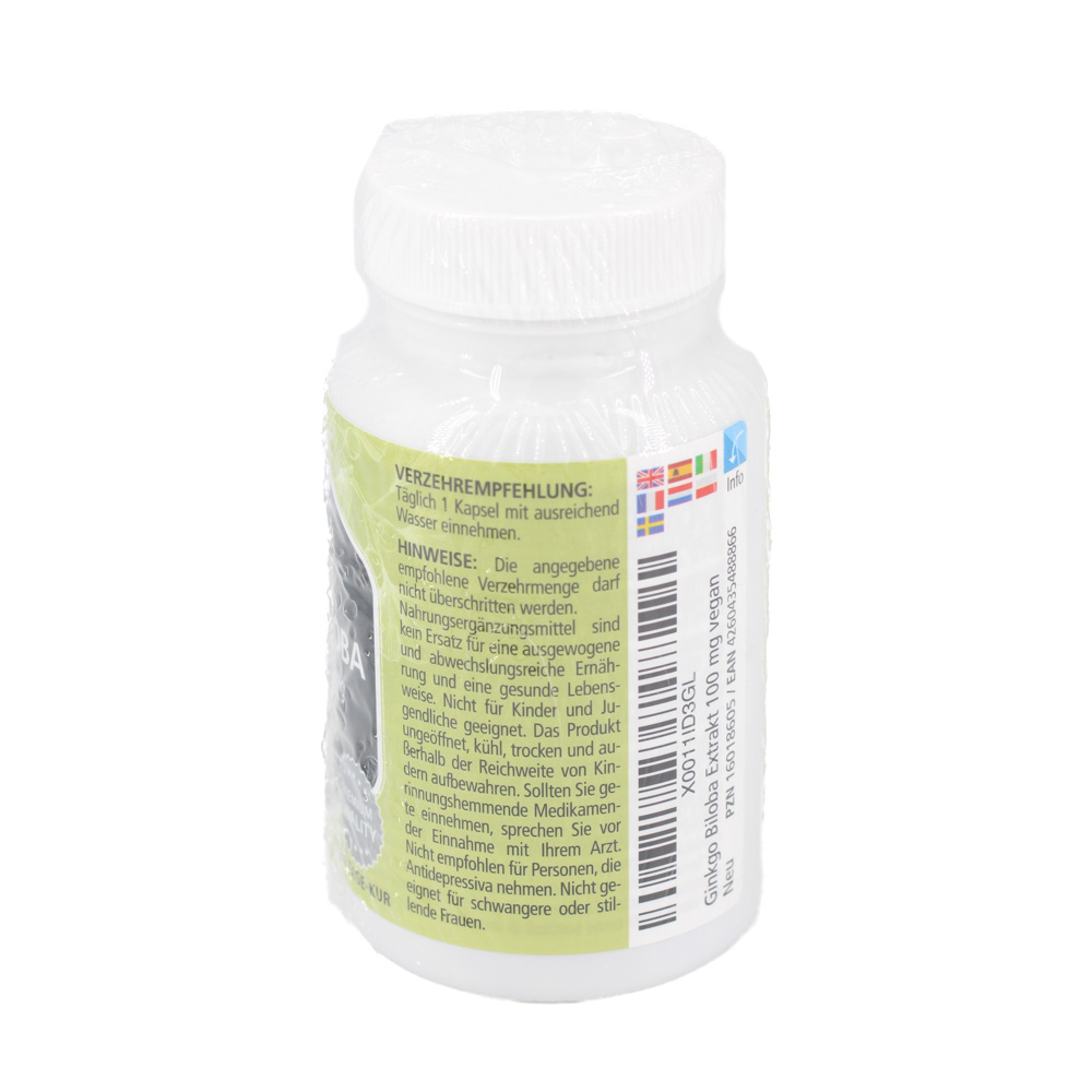 GINKGO BILOBA 100 mg hochdosiert vegan Kapseln