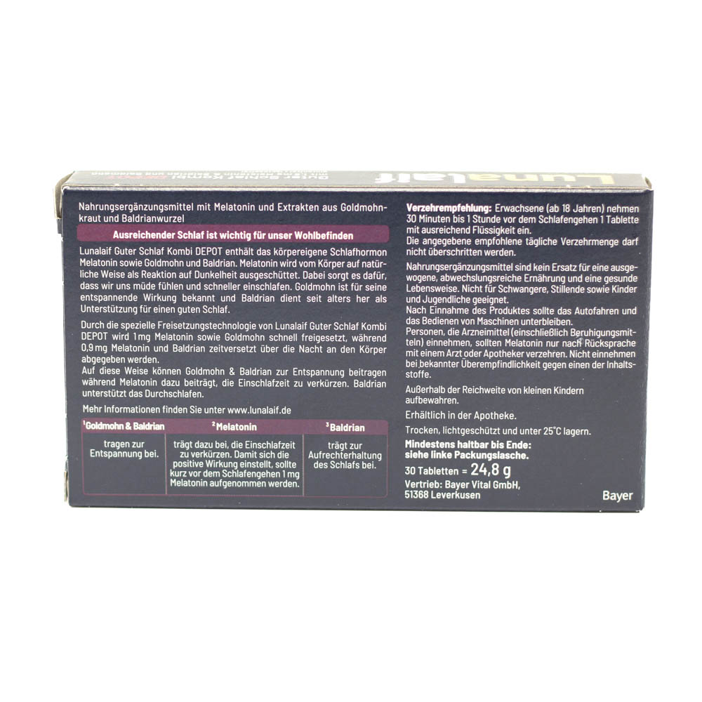 LUNALAIF Guter Schlaf Kombi Depot Tabletten