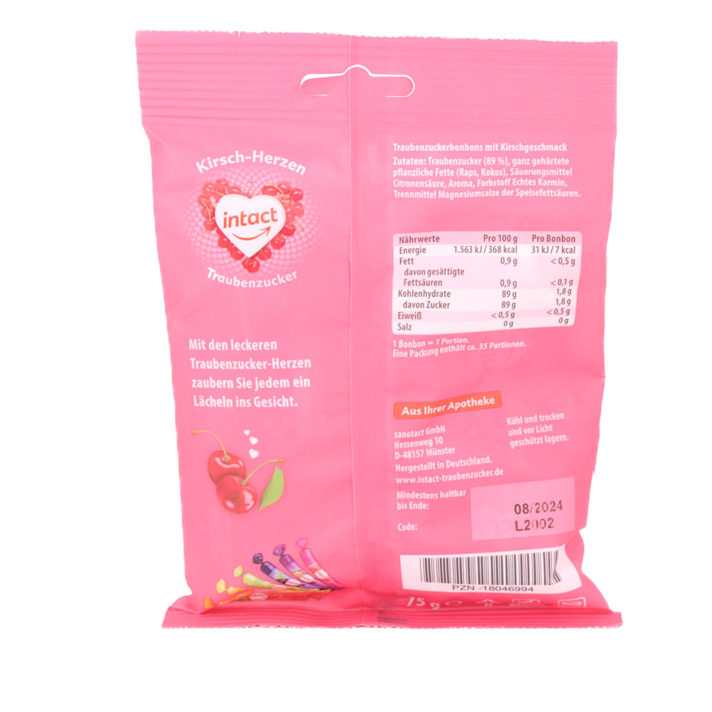 INTACT Traubenzucker Beutel Herzen