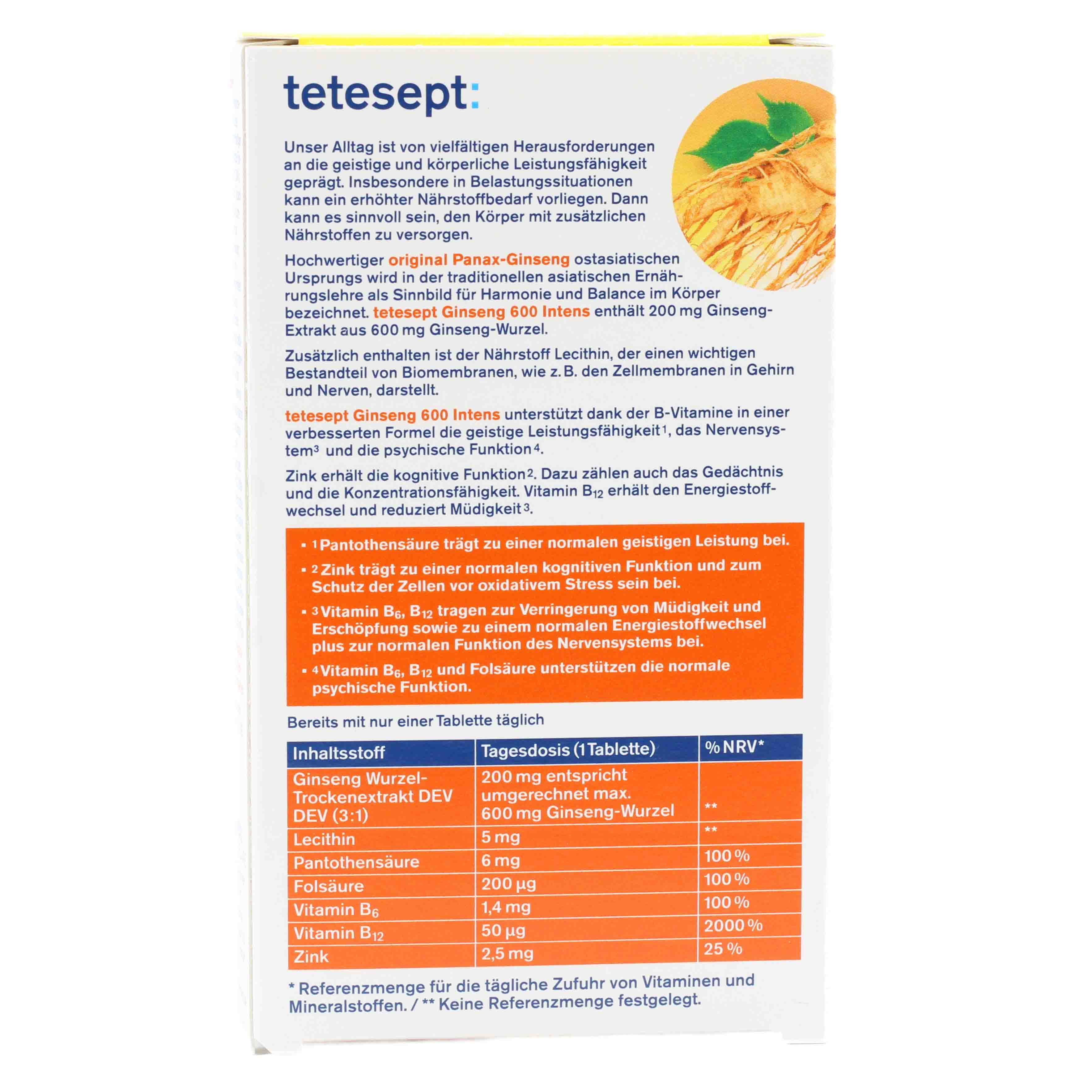 TETESEPT Ginseng 600 Filmtabletten