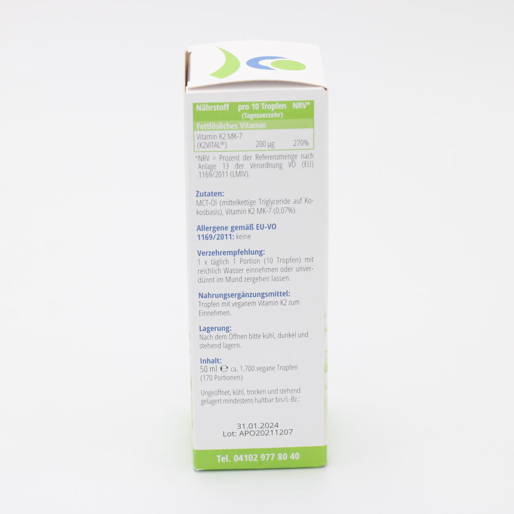 VITAMIN K2 MK7 Tropfen K2VITAL 200 μg