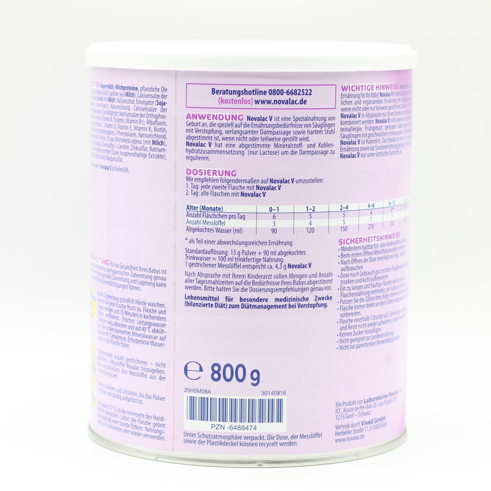 NOVALAC V Spezialnahr.b.Verstopfung 0-12 M.