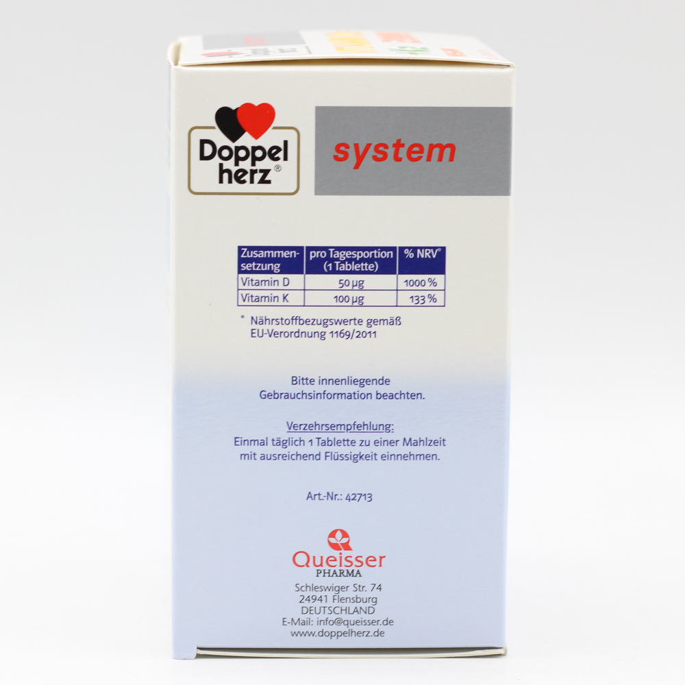 DOPPELHERZ Vitamin D3 2000+K2 system Tabletten