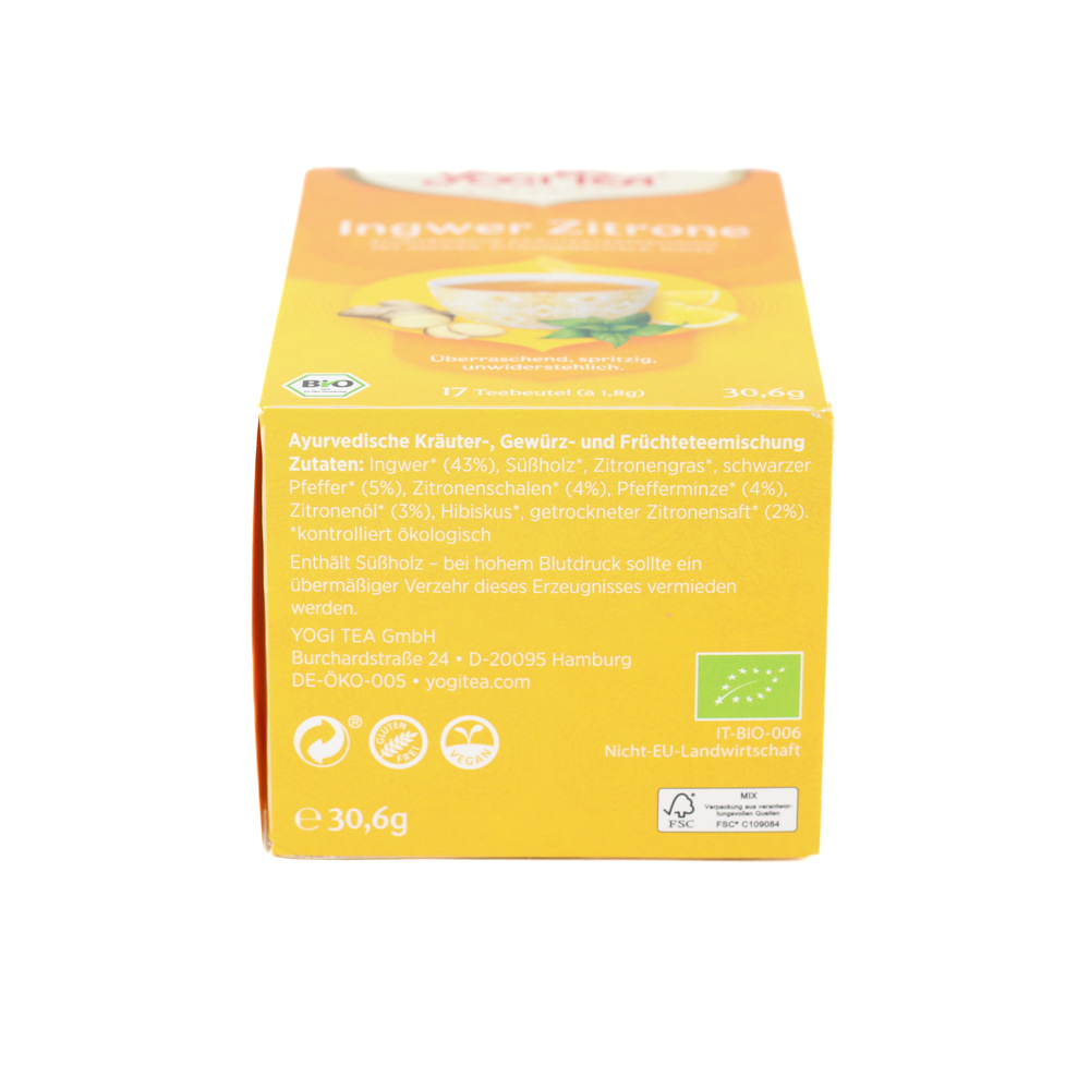 YOGI TEA Ingwer Zitrone Bio Filterbeutel