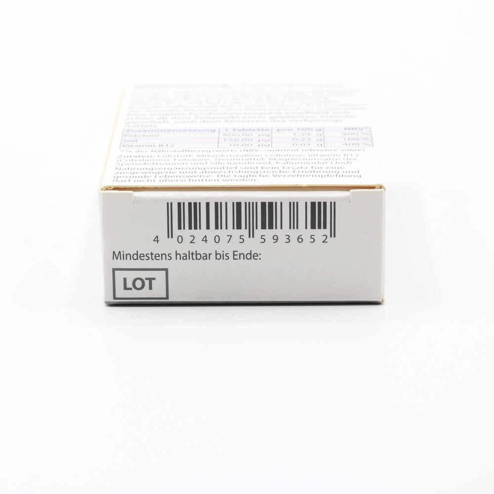 FOLSÄURE 800 Plus B12+Jod Tabletten