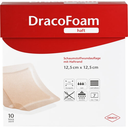DRACOFOAM Haft Schaumstoff Wundaufl.12,5x12,5 cm