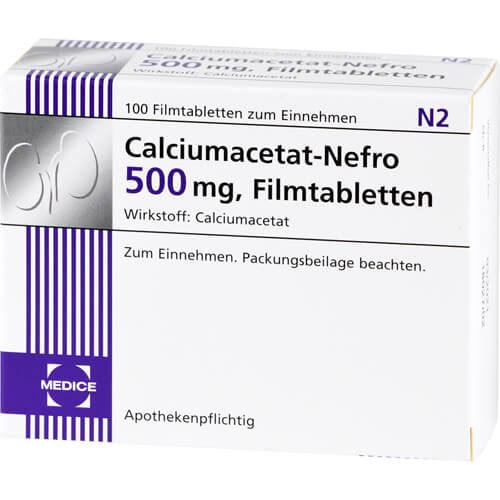 CALCIUMACETAT NEFRO 500 mg Filmtabletten