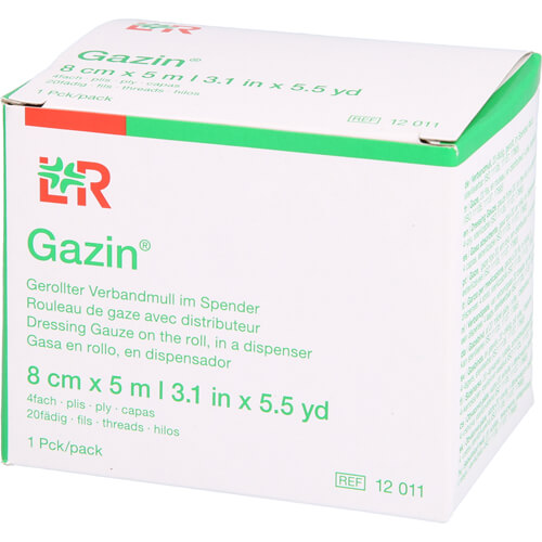 GAZIN Verbandmull 8 cmx5 m 4fach gerollt
