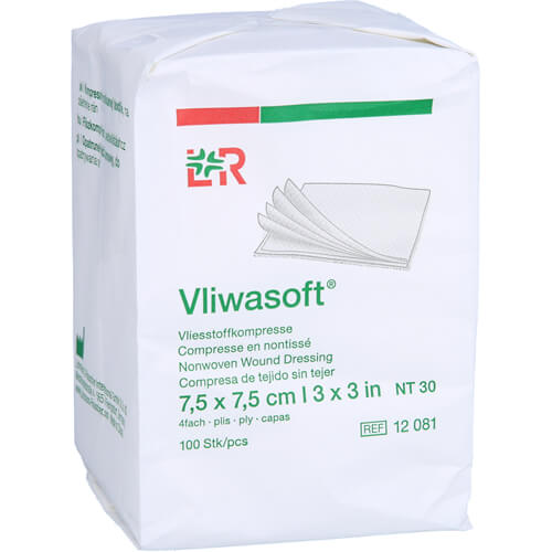 VLIWASOFT Vlieskompressen unsteril 7,5x7,5 cm 4l.